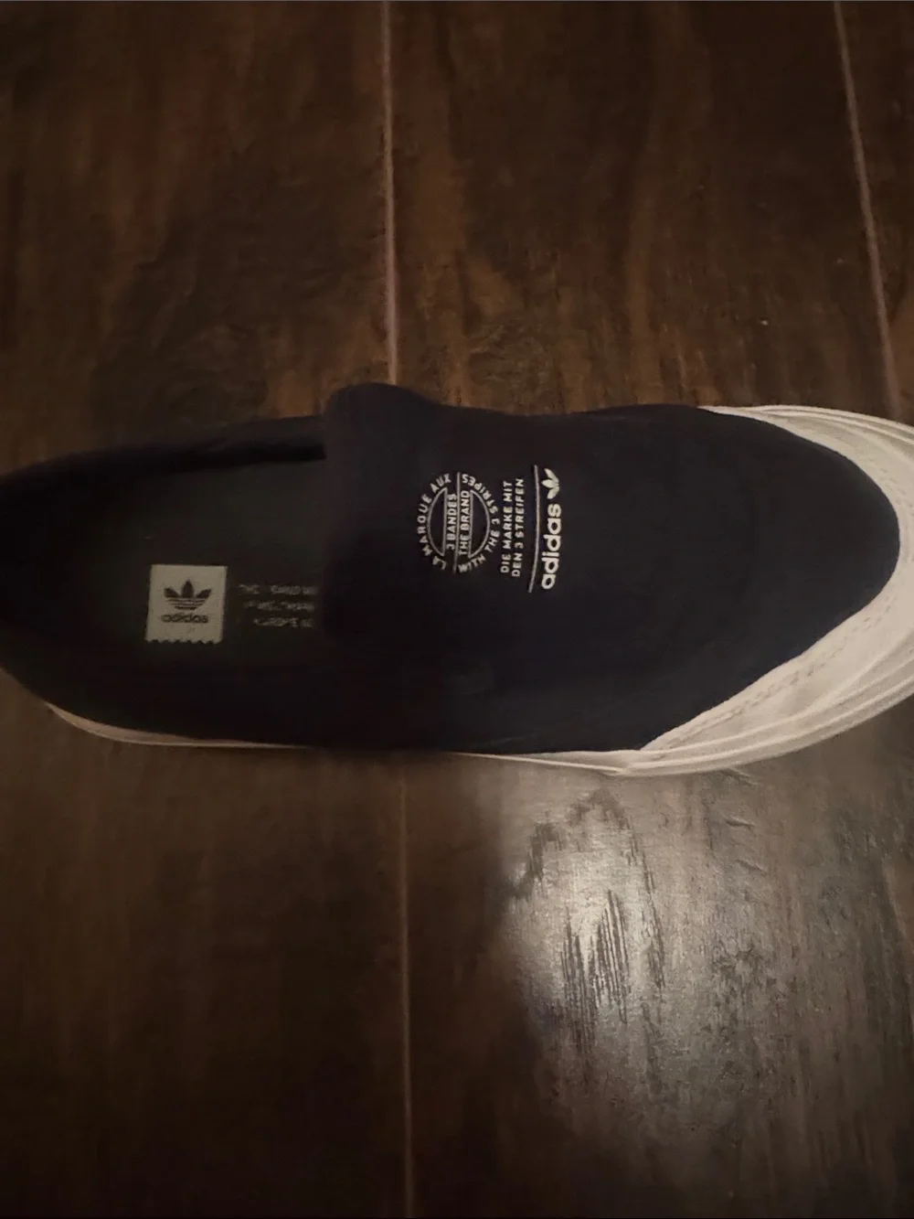 adidas Black Slip-On Sneakers with White Sole